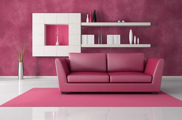 pink black living room