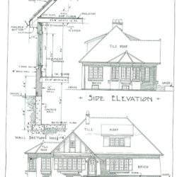 Projekty budynków i szczegóły konstrukcyjne domu, schemat elewacji bocznej i frontowej, rysunki techniczne, opis materiałów i wymiarów, plan architektoniczny, wizualizacja bryły budynku, nowoczesne projekty domu, elementy projektowe optima.