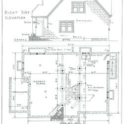 Konstrukcja domu, plan podpiwniczenia, architektura, budownictwo, rysunek techniczny budynku.