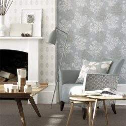 Przytulny pokój w stylu skandynawskim z sofą, lampą i gazetami, idealny do relaksu i czytania, elegancki wystrój wnętrz dla domu i biura.