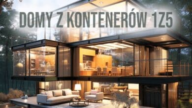 Nowoczesny dom kontenerowy z dużymi przeszkleniami, minimalistyczny design, ekologiczne rozwiązania, komfortowe wnętrza, energooszczędność, architektura przyszłości, optima, Panidyrektor.pl.