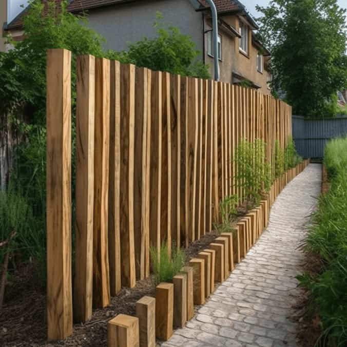Solidny drewniany płot zapewniający prywatność i estetykę ogrodu w optymalnej jakości.