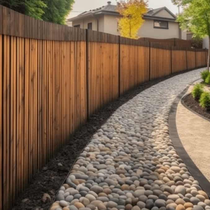 Naturalny kamień dekoracyjny na ścieżce ogrodowej, elegancki i trwały wykończenie, idealny do dekoracji podjazdów i alej, nowoczesny design, zrównoważony krajobraz, ogród w stylu minimalisticzny.