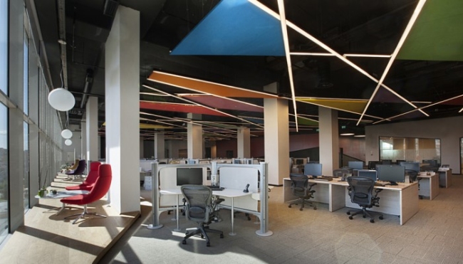 nowoczesne wnętrze biurowe nowoczesne biuro design inspiracje projekty biura wielkich korporacji eBay 18
