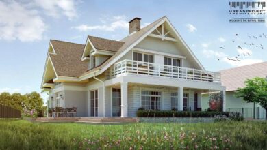 Nowa elegancka nieruchomość dom jednorodzinny z dużą werandą i przestronnym balkonem, idealny dla rodzin szukających komfortowego miejsca zamieszkania w spokojnej okolicy.