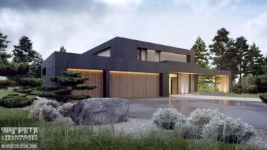 Nowa elegancka nowoczesna rezydencja z dużym ogrodem, minimalistyczny design, energooszczędne rozwiązania, architektura współczesna, luksusowe domy na sprzedaż, PaniDyrektor.pl.