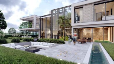 Nowoczesny dom z dużymi oknami i zielonym ogrodem, idealny dla rodzin szukających komfortu i funkcjonalności. Elegancka architektura i przestronne wnętrza zapewniają luksusowe warunki życia.