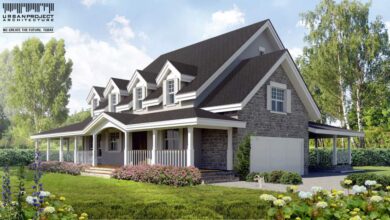 Nowy nowoczesny dom jednorodzinny z tarasem i ogrodem, perfekcyjne projekty architektoniczne, inspirowane naturą, idealne rozwiązanie dla rodzin szukających komfortu i elegancji.