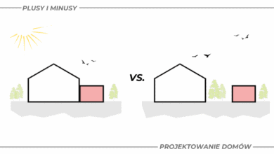 Wygląd domu z energooszczędnym materiałem izolacyjnym, promieniami słonecznymi i drzewami, ilustrujący porównanie plusów i minusów różnych rozwiązań w projektowaniu domów.