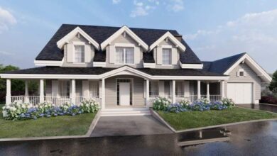 Elewacja frontowa domu amerykańskiego