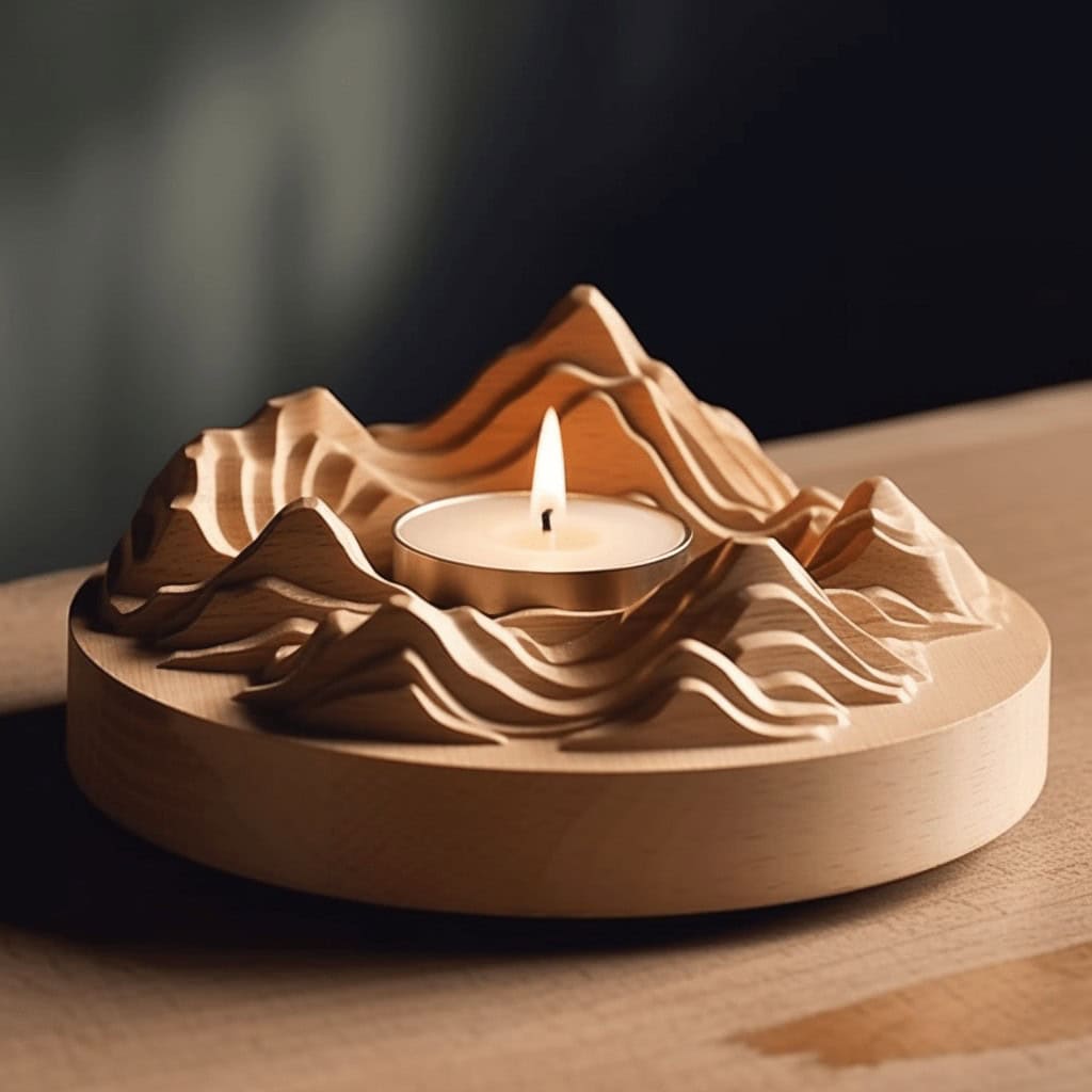 Naturalne dekoracje drewniane z górskim motywem dla domu i biura, elegancka ozdoba z teatru świecącego, idealna na prezent i do aranżacji wnętrz, inspiracje minimalistycznym stylem.