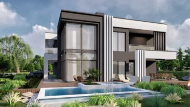 Nowa nowoczesna willa z basenem, energooszczędny projekt domu, minimalistyczny design, ogród z tarasem, luksusowa architektura, funkcjonalne wnętrza, domy jednorodzinne, projekty domów, optymalizacja przestrzeni, PaniDyrektor.pl.