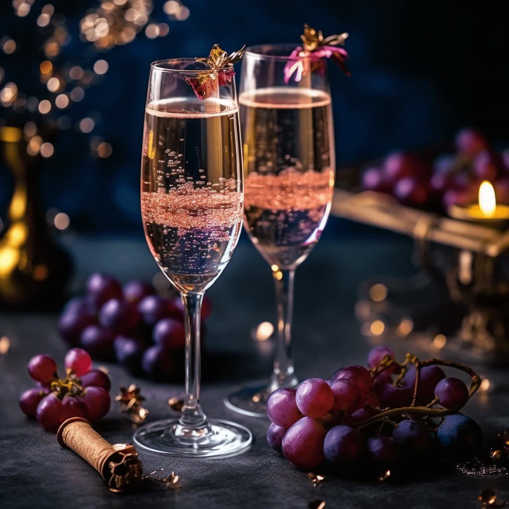 Szampan na święta, bąbelki w kieliszkach, elegancka celebracja, atmosfera świąteczna, podziękowania dla pracowników.